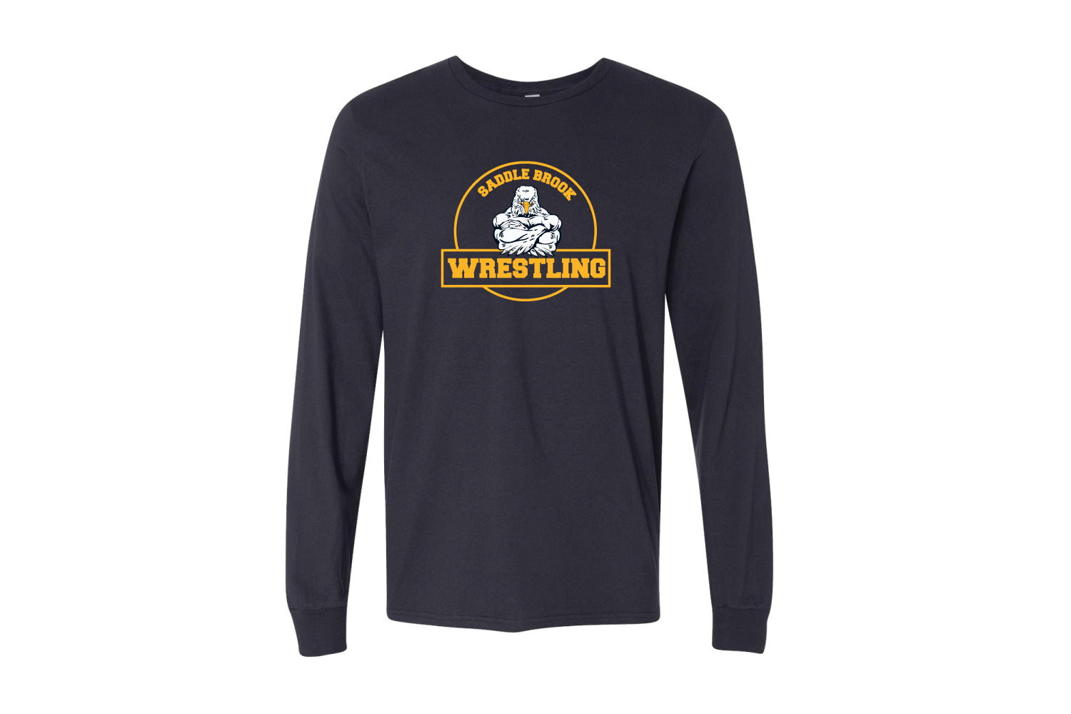 Saddle Brook Youth Wrestling Cotton Crew Long Sleeve Tee - Navy