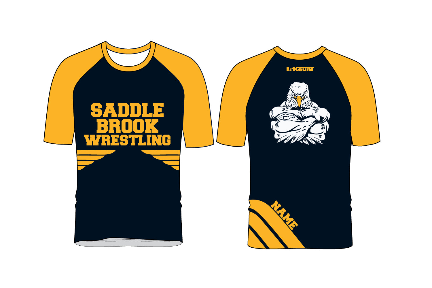 Saddle Brook Youth Wrestling Sublimated Fight Shirt - Design 1