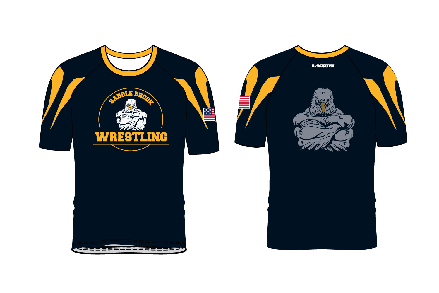 Saddle Brook Youth Wrestling Sublimated Fight Shirt - Design 2
