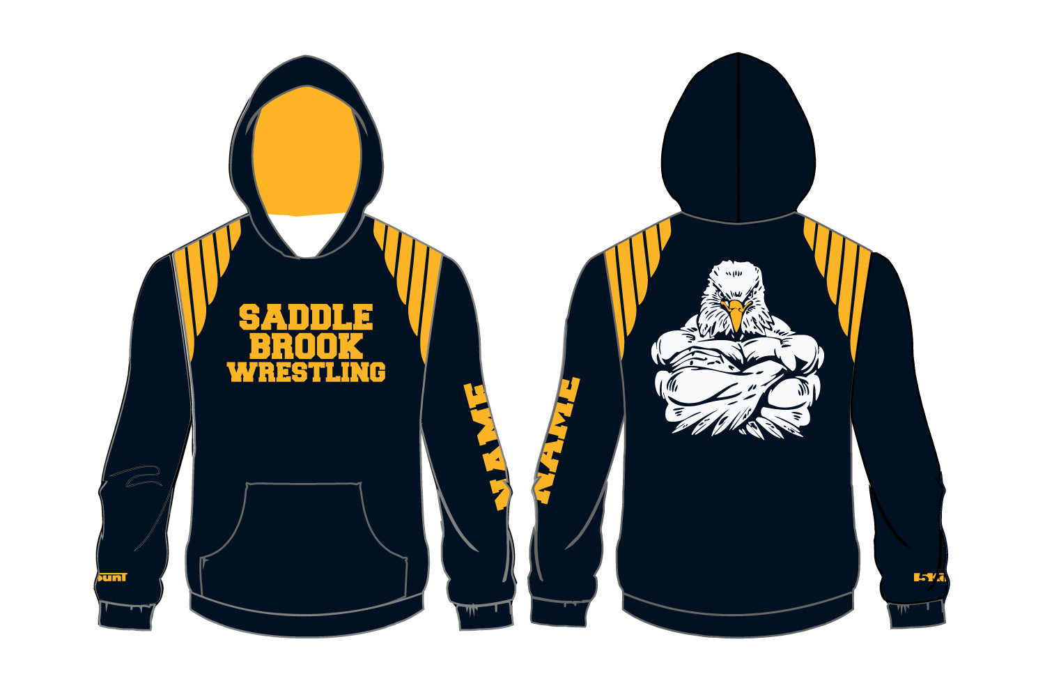 Saddle Brook Youth Wrestling Sublimated Hoodie - Design 1