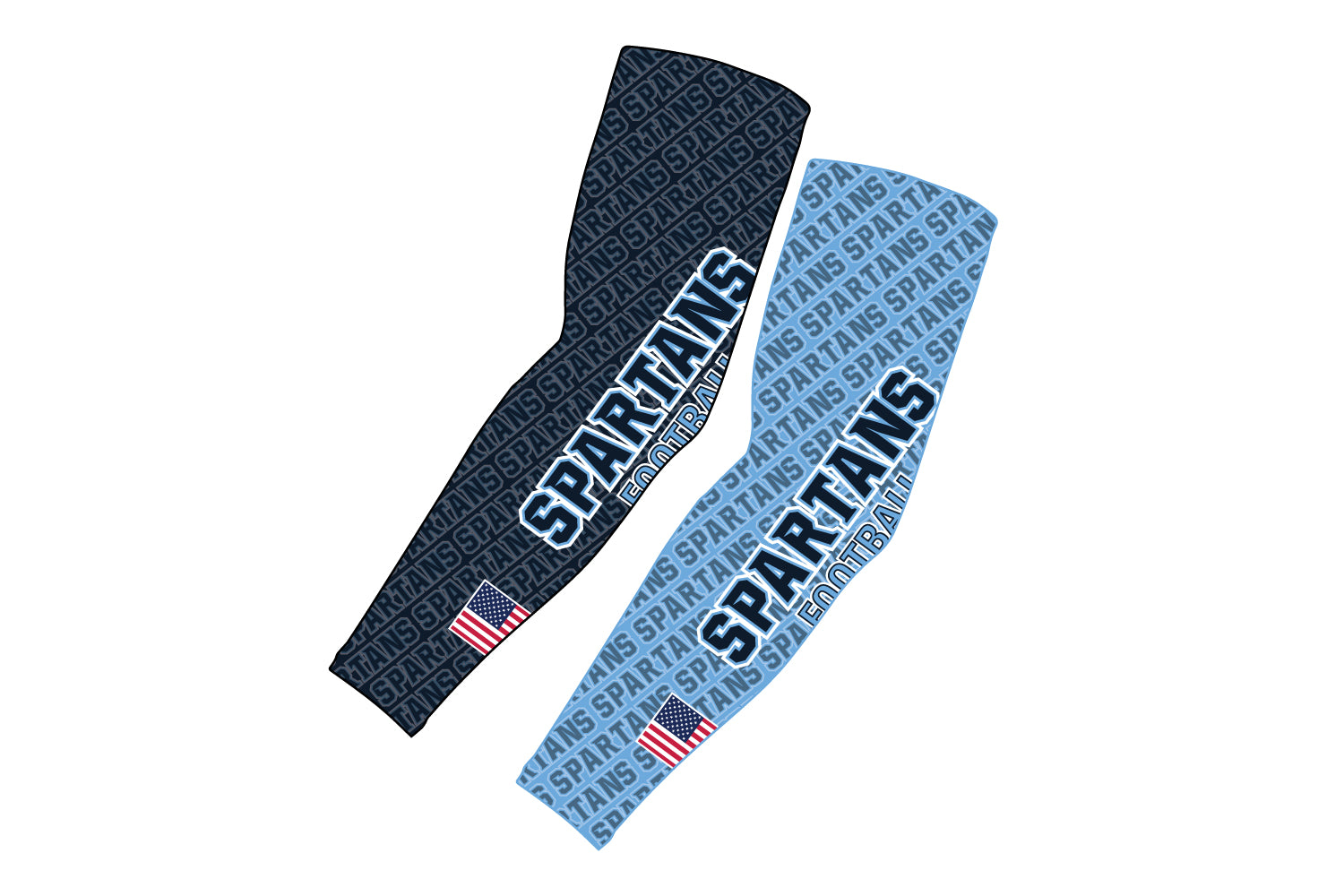 Spartans Football Sublimated Compression Sleeve - Navy / Carolina