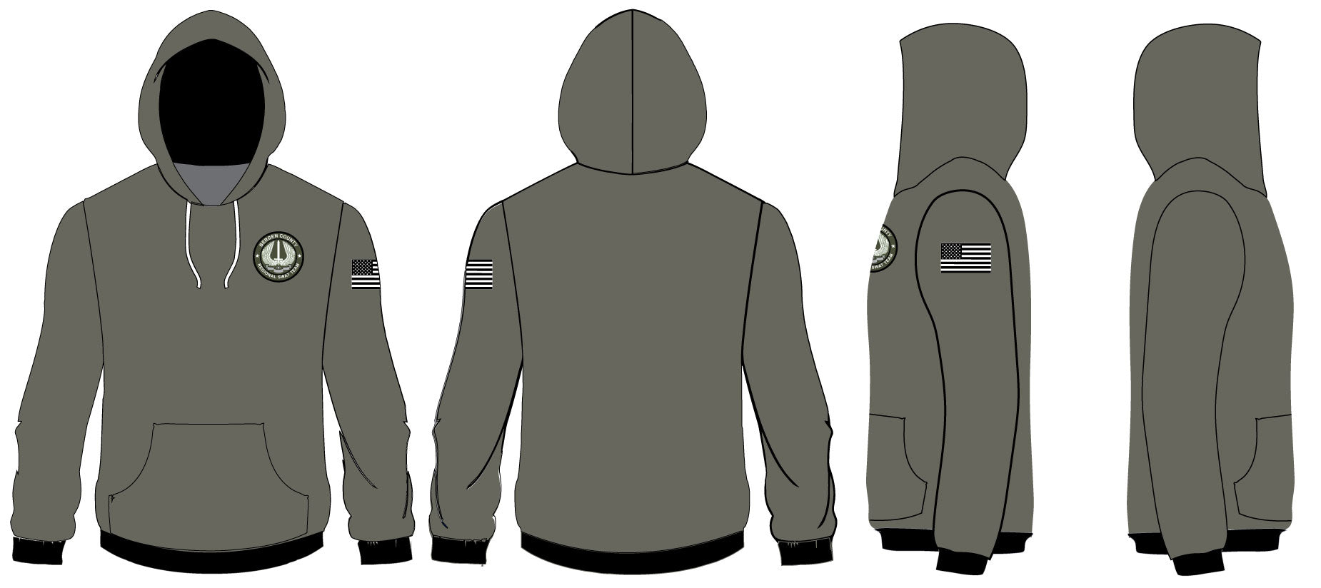 Bergen County SWAT Team - Sublimated Hoodie - 5KounT