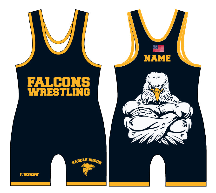Saddle Brook Youth Wrestling Sublimated Singlet - Navy - 5KounT