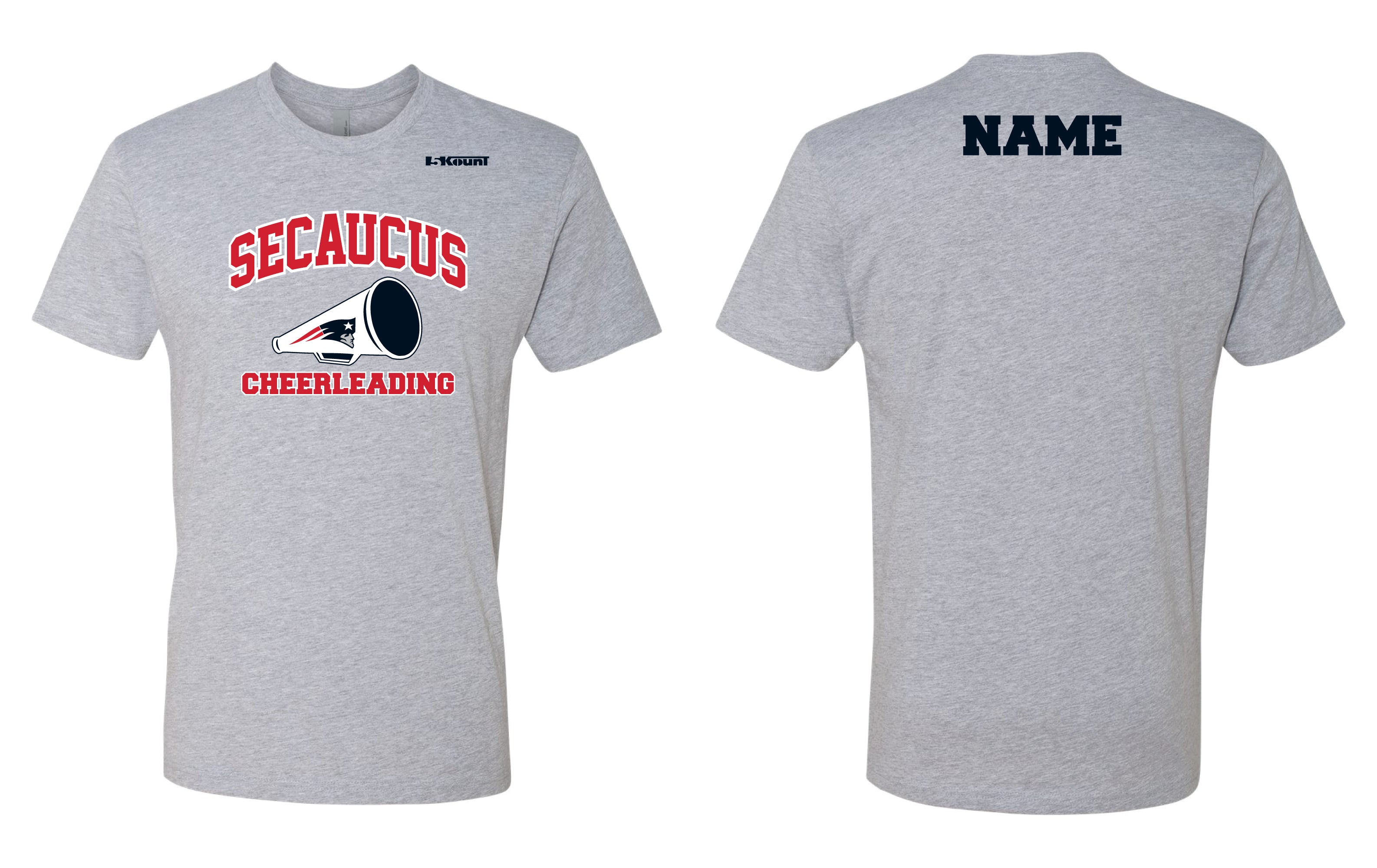 Secaucus Cheer Cotton Crew Tee - Heather Grey - 5KounT2018