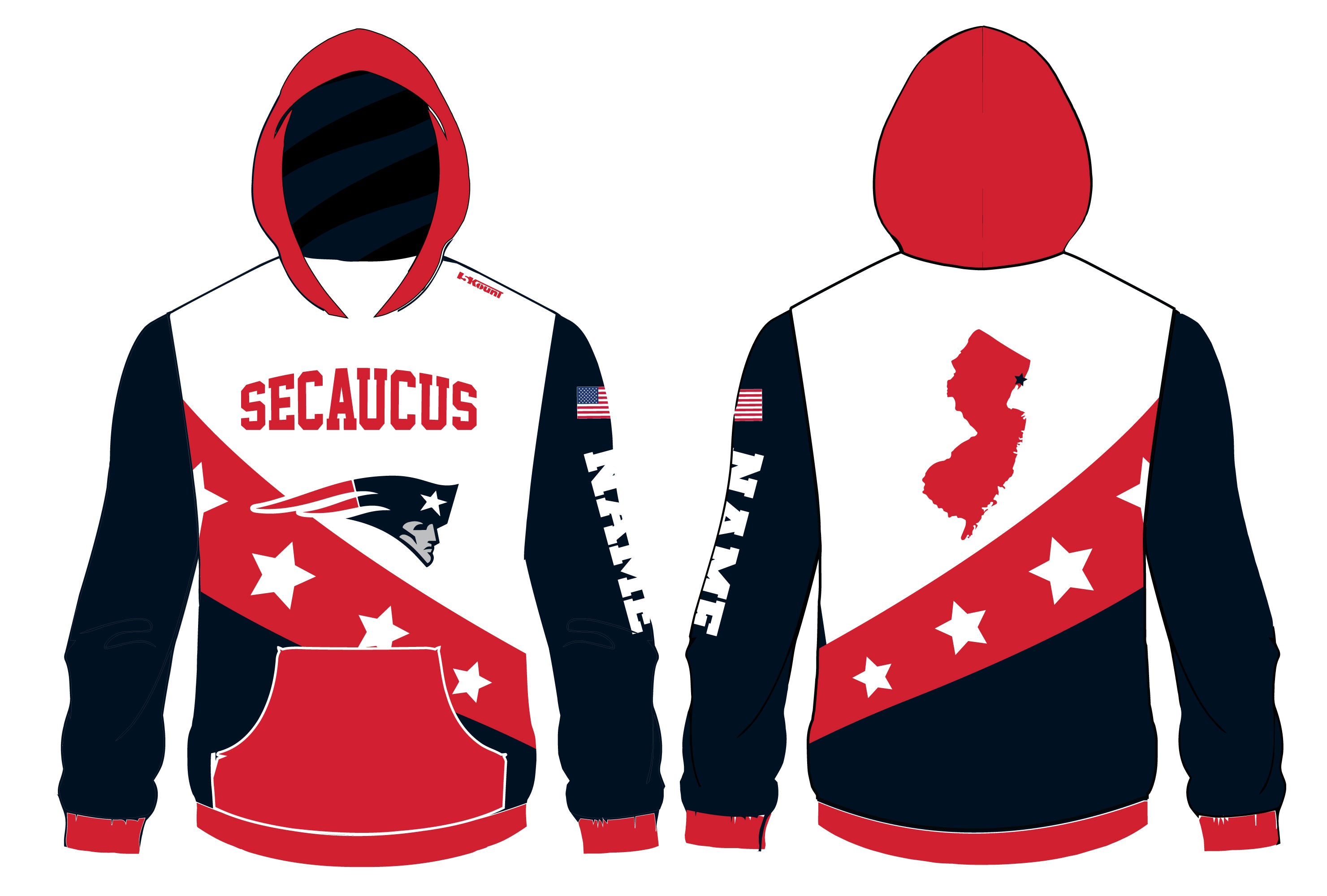 Secaucus Community Sublimated Hoodie v1 - 5KounT2018