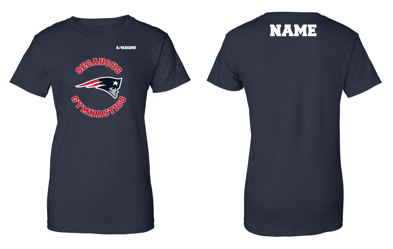 Secaucus Gymnastics Cotton Women's Crew Tee - Navy - 5KounT2018