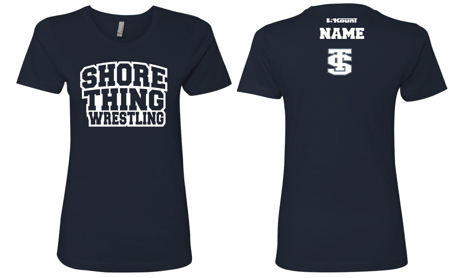 Shore Thing Wrestling Cotton Crew Tee -Navy - 5KounT