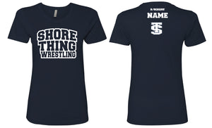 Shore Thing Wrestling Cotton Crew Tee -Navy - 5KounT