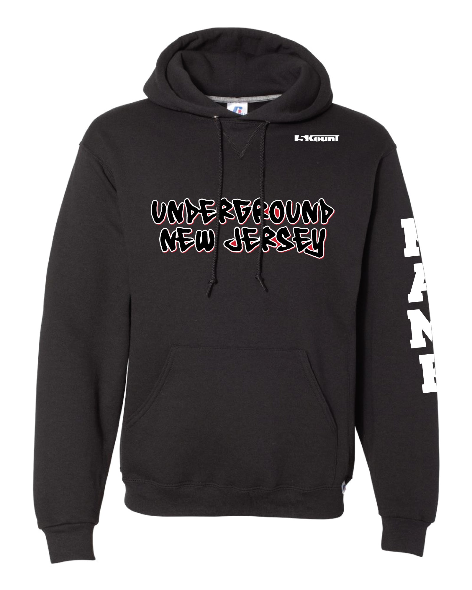 NJ Underground Wrestling Club Russell Athletic Cotton Hoodie - Black - 5KounT2018