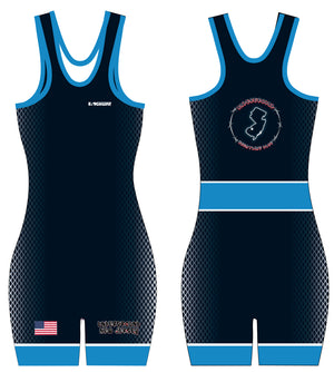 NJ Underground Wrestling Club Women's Freestyle Singlet - Blue - 5KounT2018
