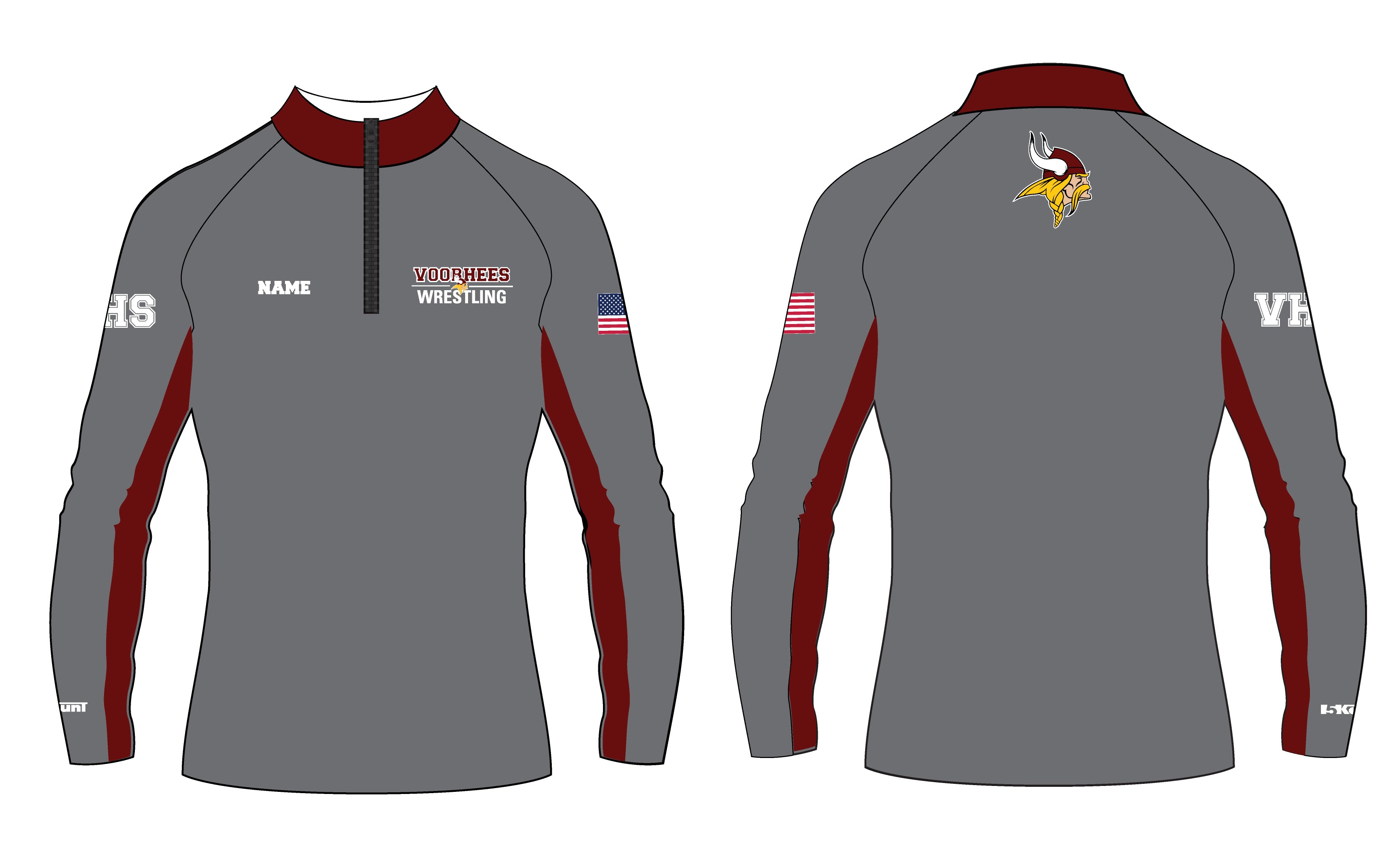 Voorhees Wrestling Sublimated Quarter Zip - 5KounT2018