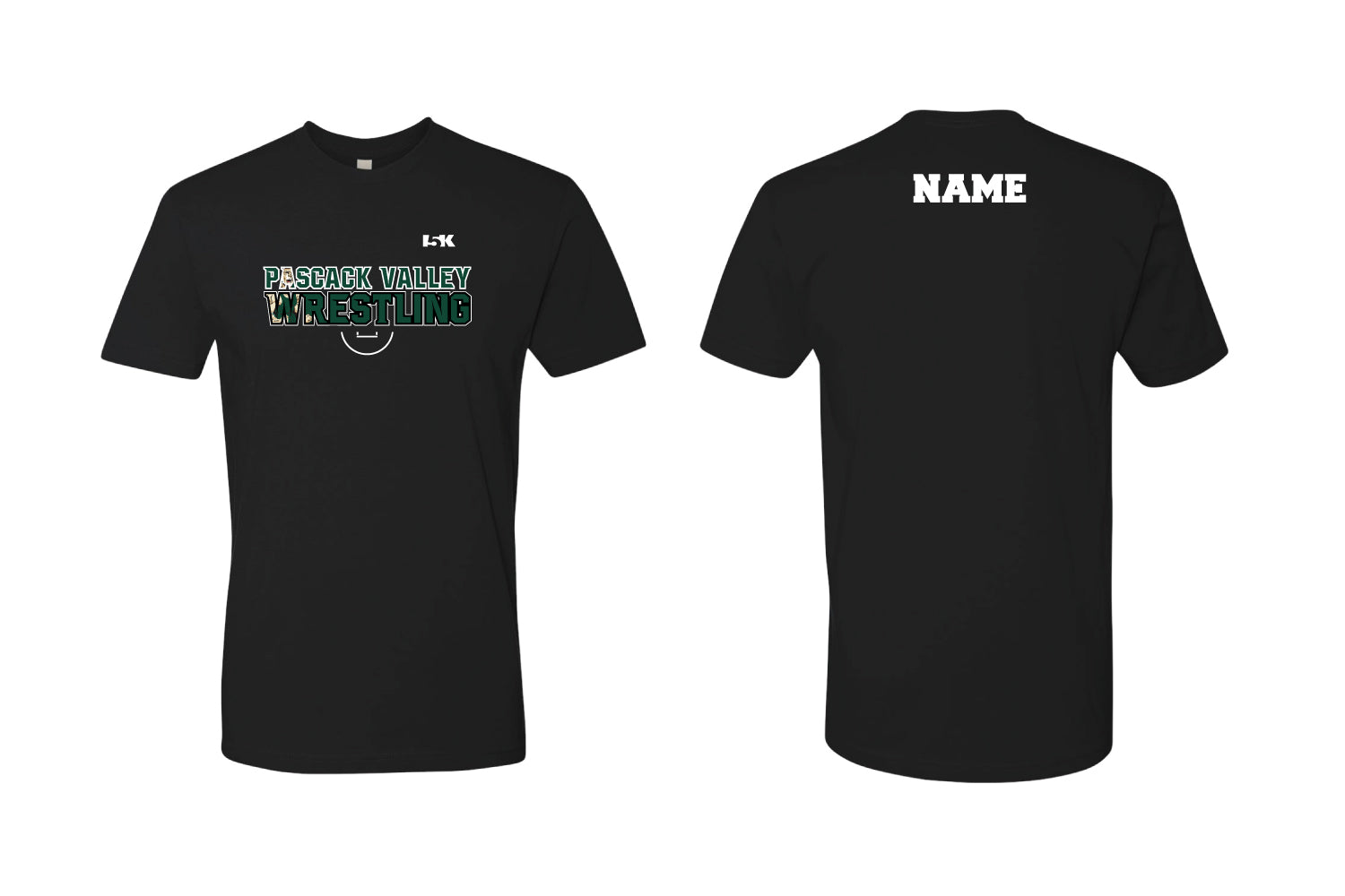 Pascack Valley Wrestling Cotton Crew Tee - Black / Grey