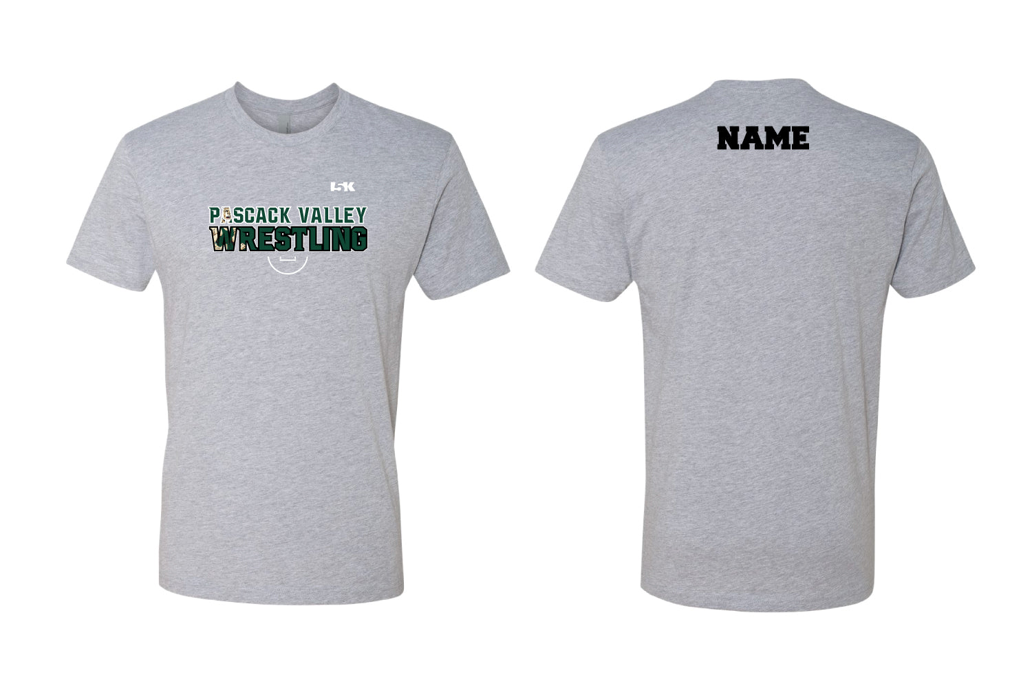 Pascack Valley Wrestling Cotton Crew Tee - Black / Grey