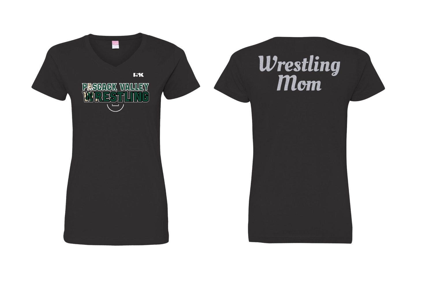 Pascack Valley Wrestling Cotton Women's Crew Neck Tee - Black