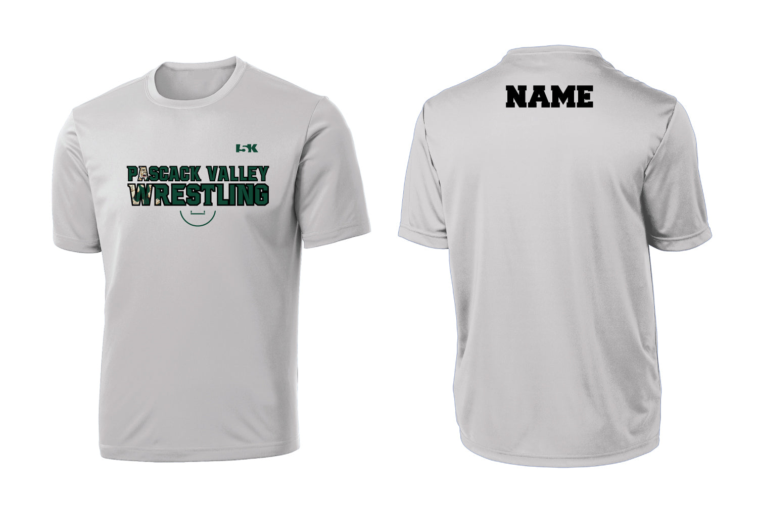 Pascack Valley Wrestling Dryfit Performance Tee - Black / Silver