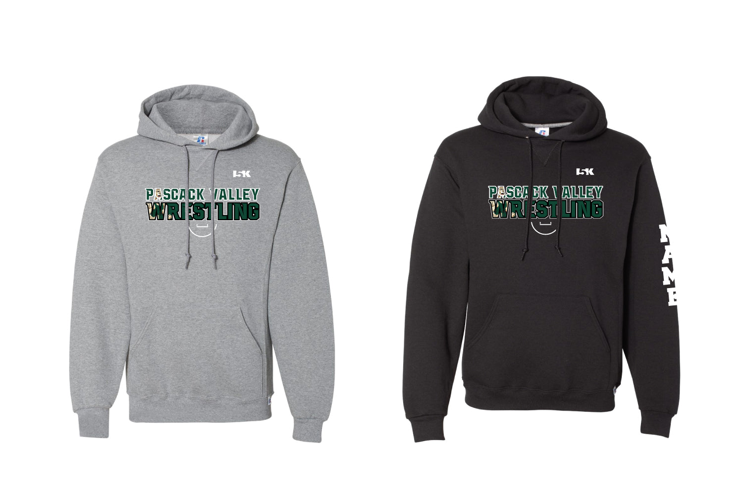 Pascack Valley Wrestling Cotton Hoodie - Gray / Black