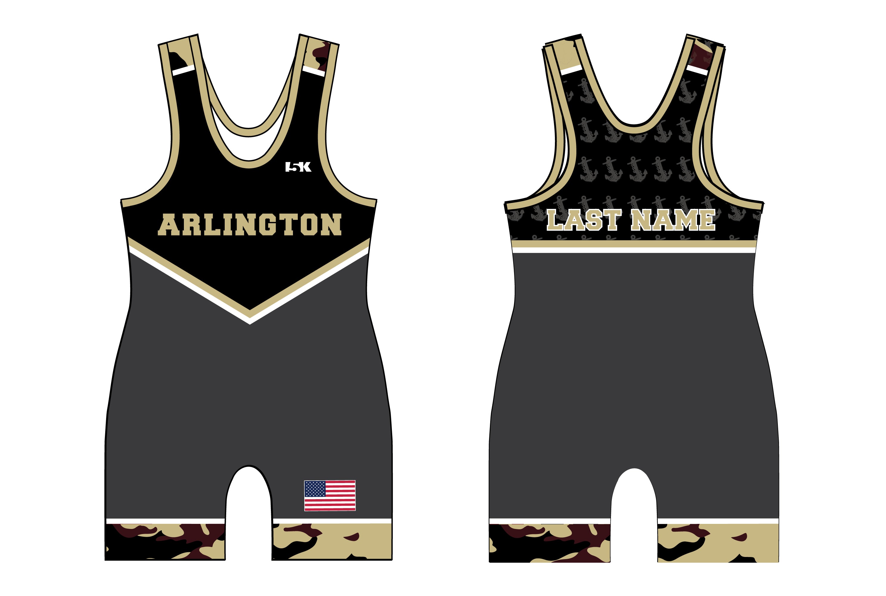 Arlington Wrestling Men's Singlet - 5KounT2018