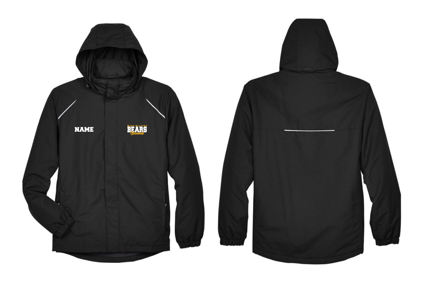 West Milford Baseball Men's Hooded Rain Jacket - Black