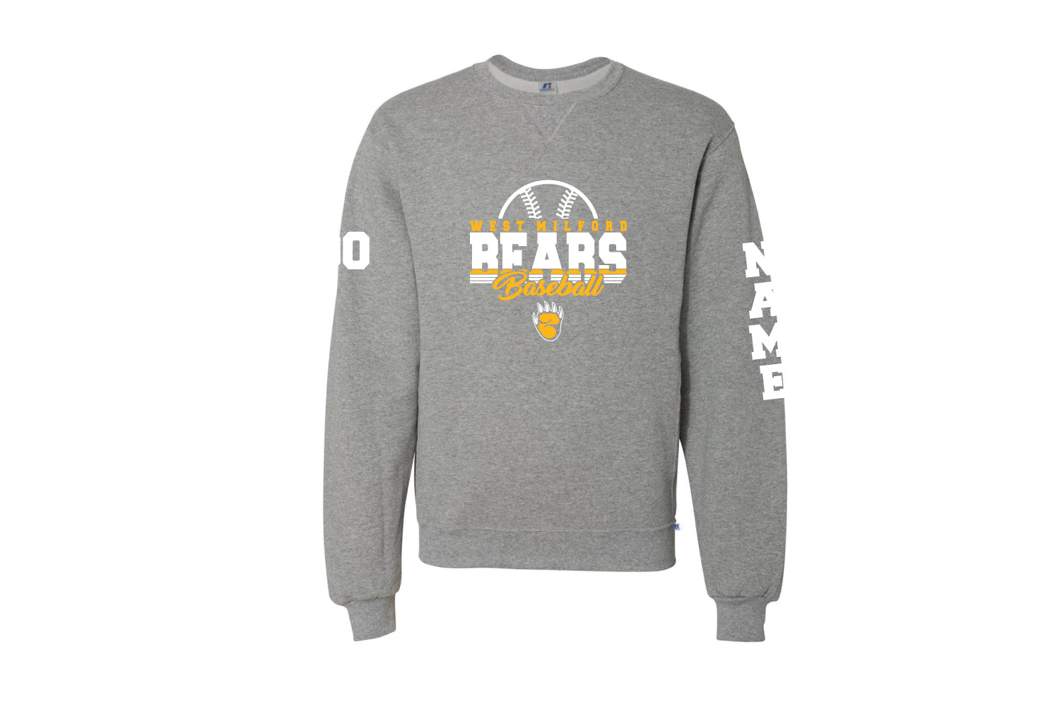 West Milford Baseball Cotton Crewneck Sweatshirt - Oxford