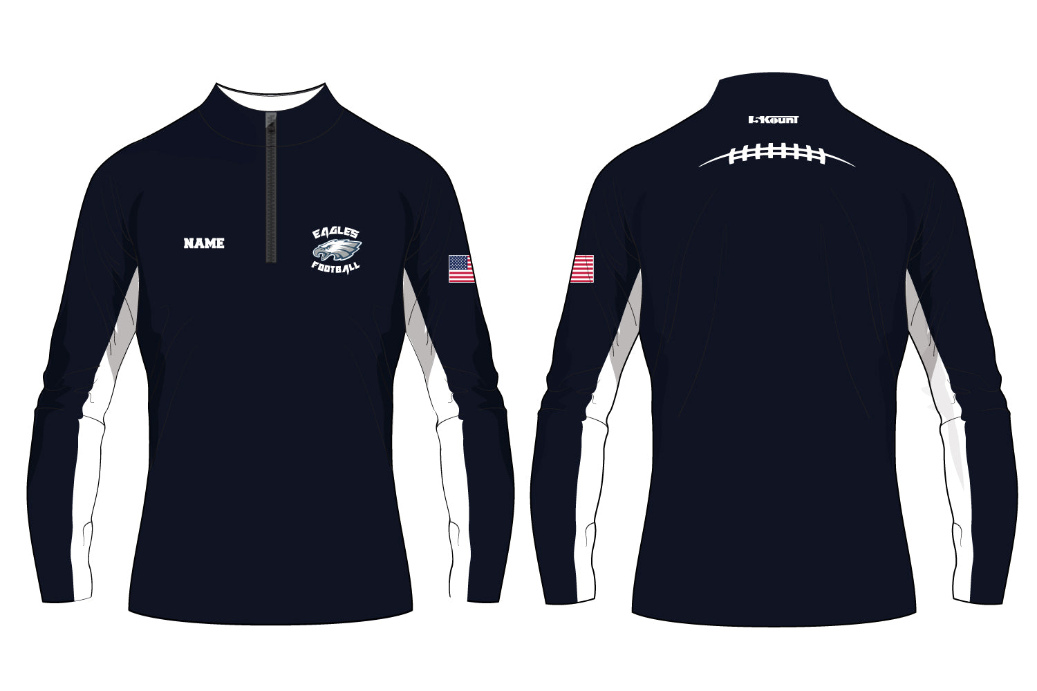 Wethersfield Eagles Football Sublimated Quarter Zip - 5KounT