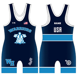 Watchung Hills Wrestling Sublimated Men's Freestyle Singlet - Blue - 5KounT2018