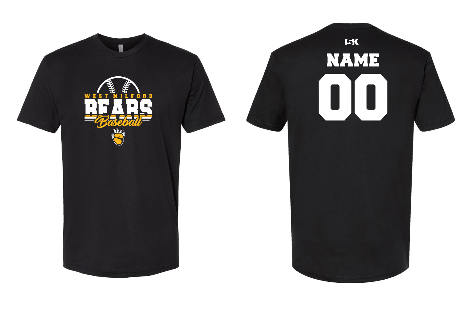 West Milford Baseball Cotton Crew Tee - Black