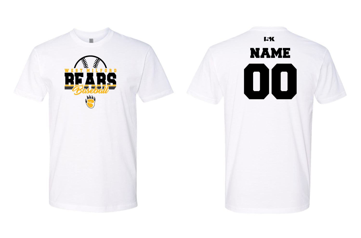 West Milford Baseball Cotton Crew Tee - White