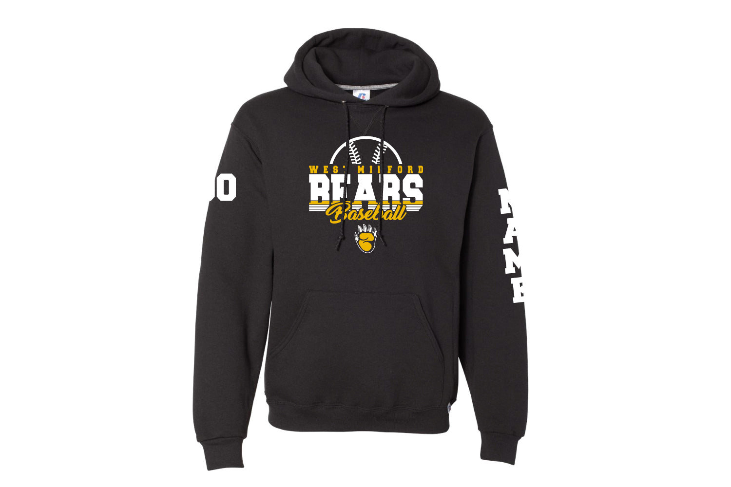 West Milford Baseball Cotton Hoodie - Black