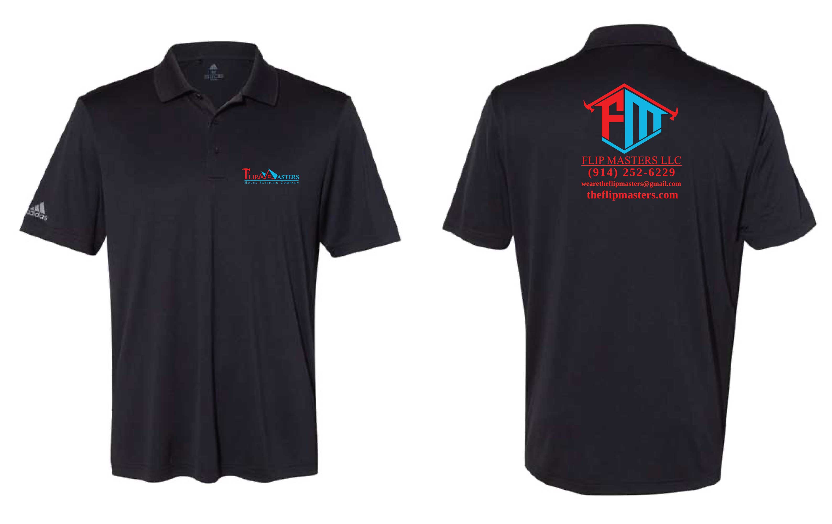 Flip Masters LLC Adidas Polo - Black
