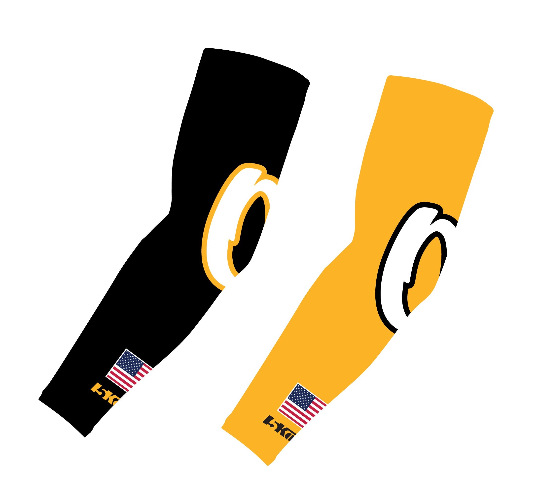 Oradell Softball Sublimated Compression Sleeves - Black/Gold - 5KounT