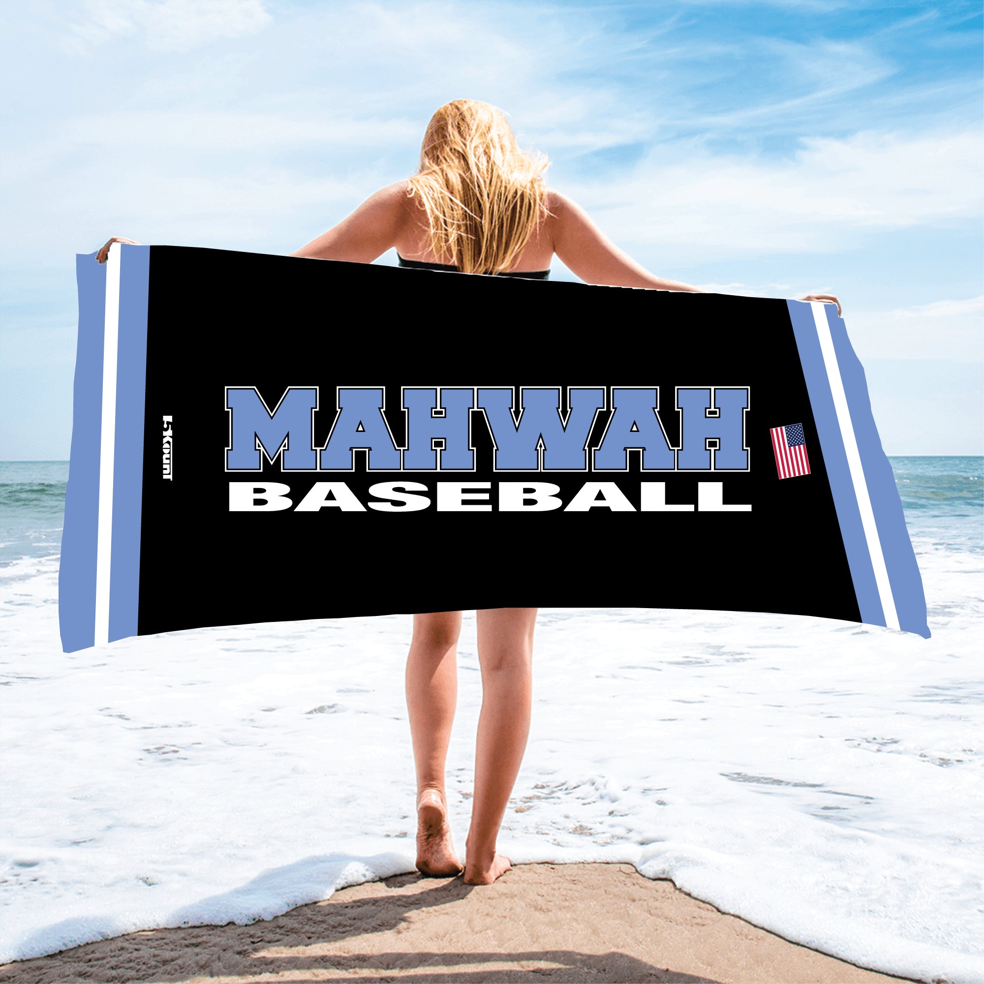 Mahwah Baseball Sublimated Beach Towel