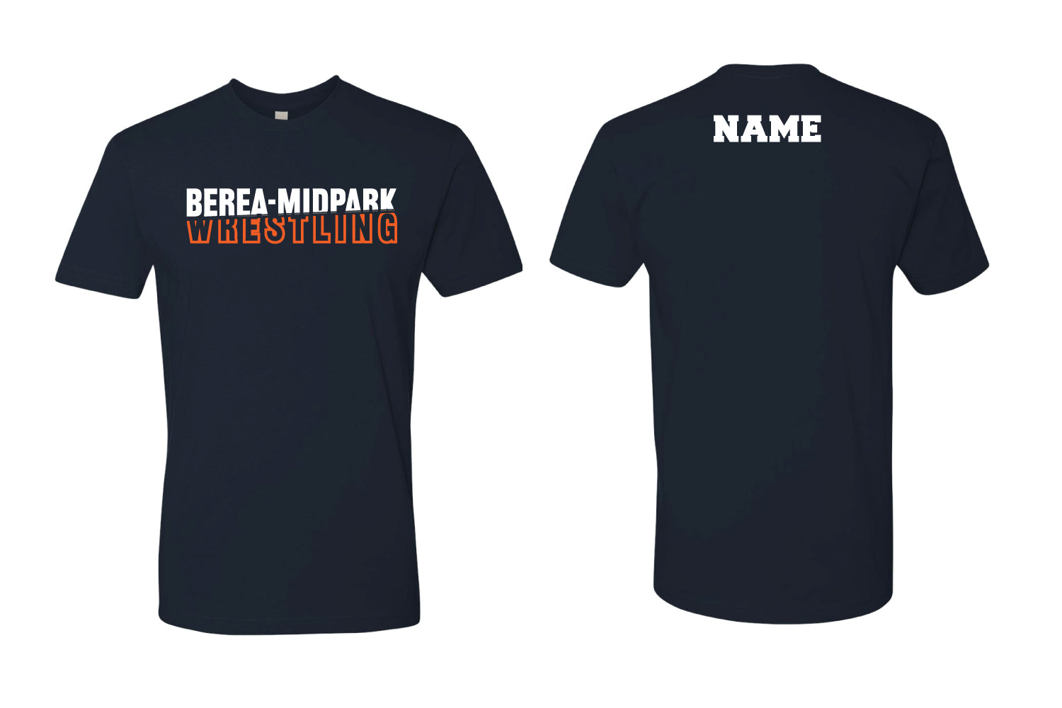 Berea Midpark Wrestling Cotton Crew Tee - Navy - 5KounT