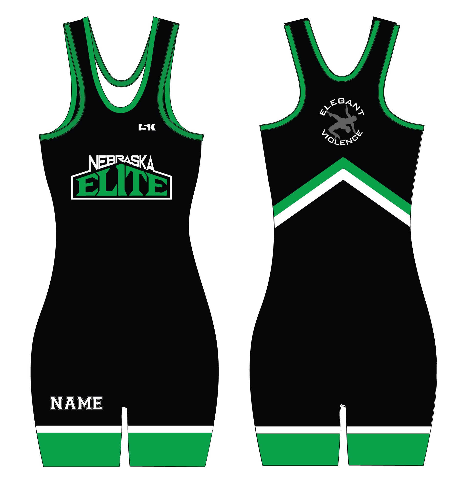 Nebraska Elite Sublimated Women's Singlet - Black - 5KounT