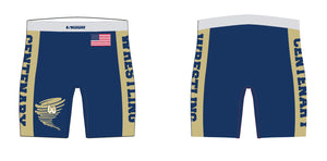Centenary Wrestling Sublimated Compression Shorts Navy Blue/Gold - 5KounT2018