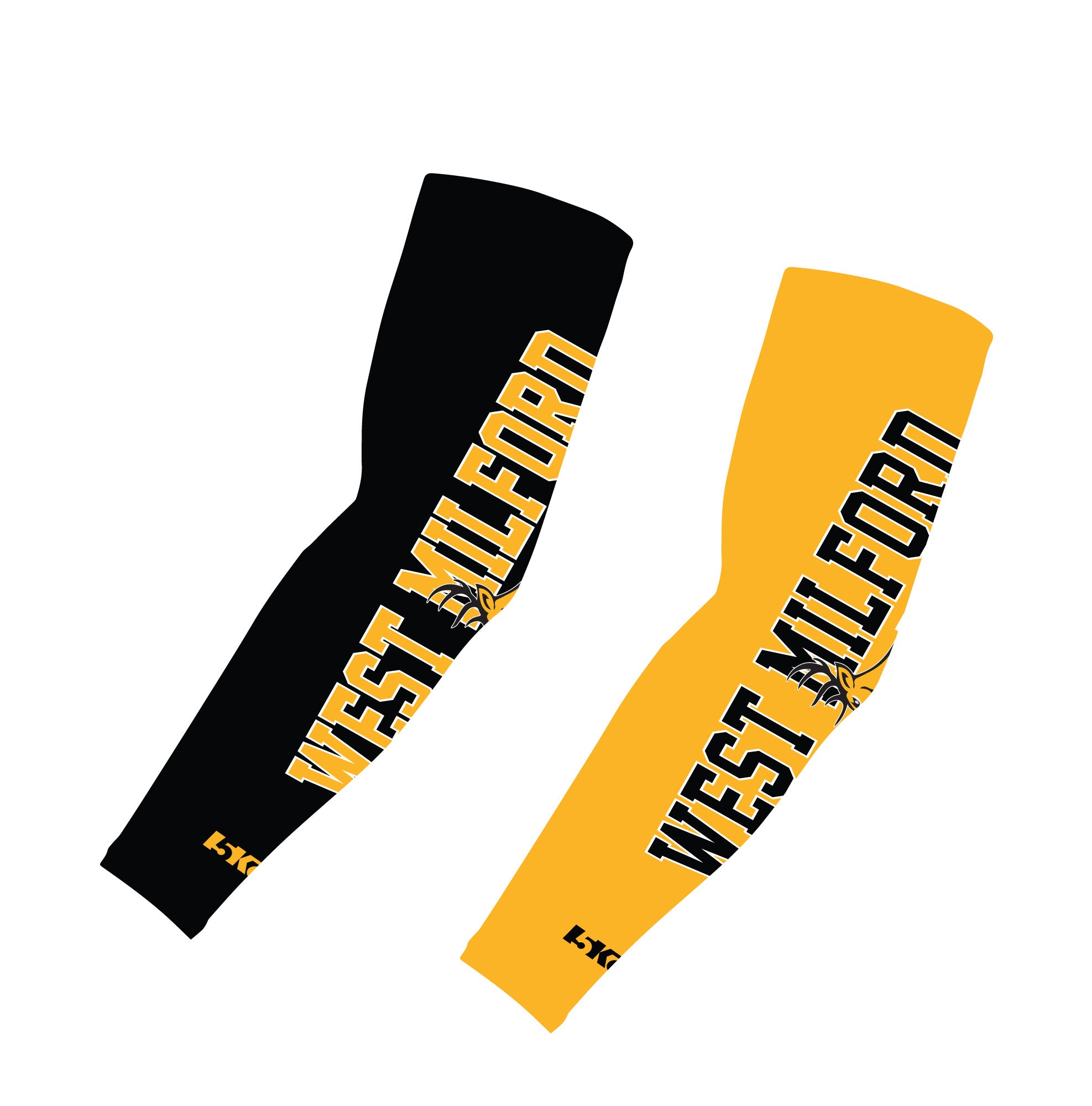 West Milford Highlanders Football Sublimated Compression Sleeve - Black / Gold