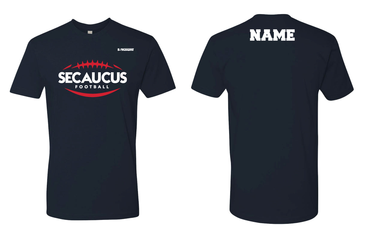 Secaucus Football Cotton Crew Tee - White/Gray/Navy - 5KounT2018