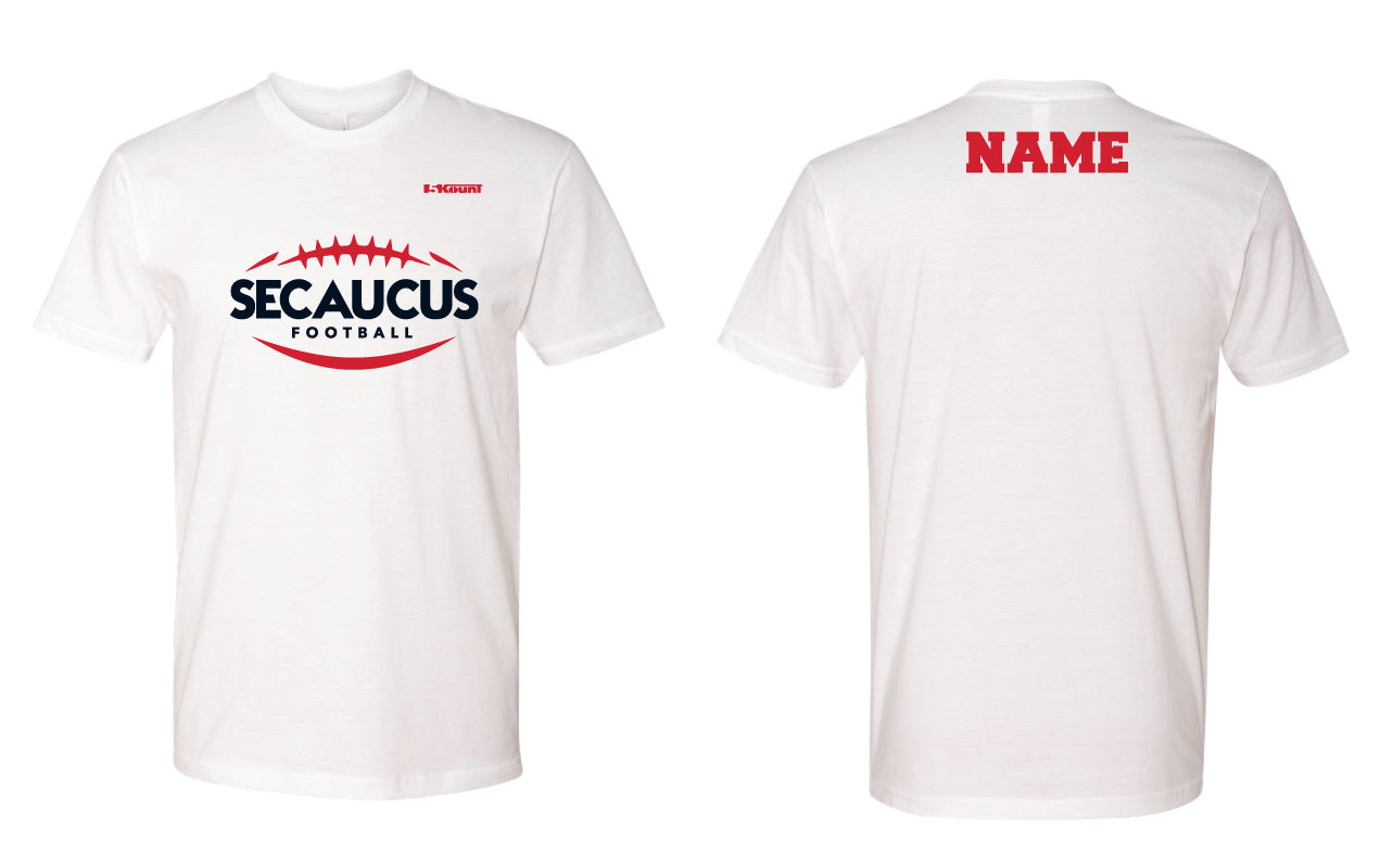 Secaucus Football Cotton Crew Tee - White/Gray/Navy - 5KounT2018