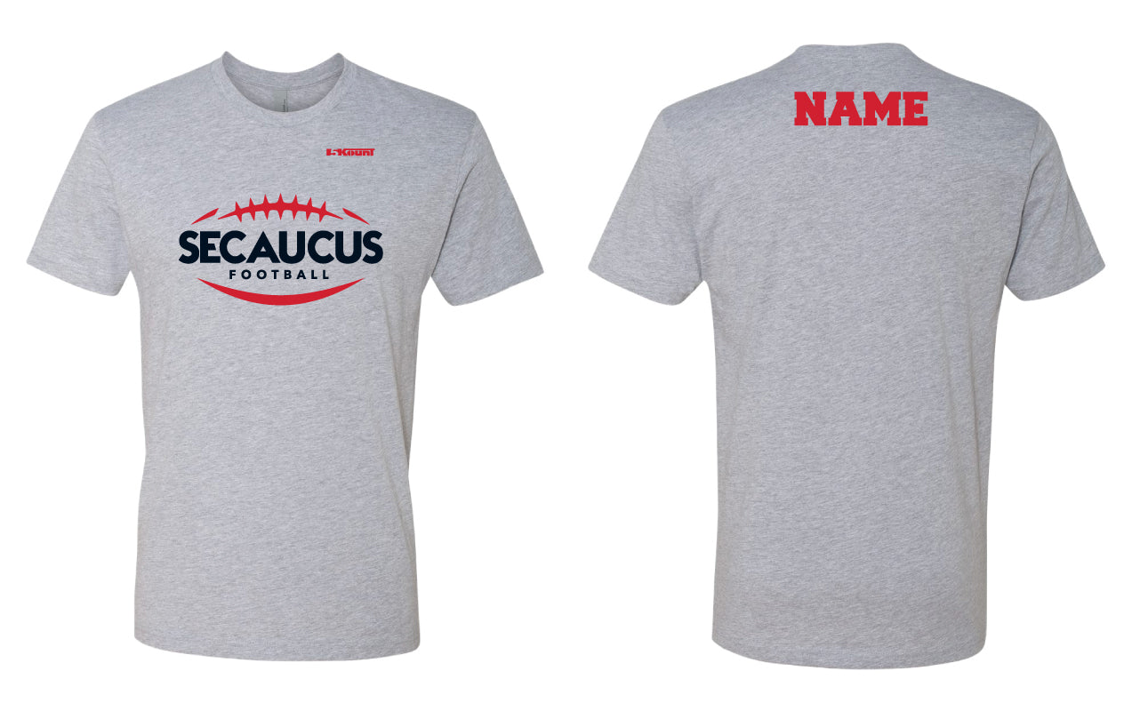 Secaucus Football Cotton Crew Tee - White/Gray/Navy - 5KounT2018