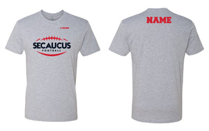 Secaucus Football Cotton Crew Tee - White/Gray/Navy - 5KounT2018