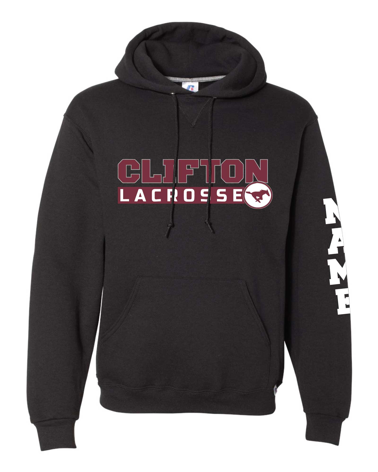 Clifton Lacrosse Cotton Hoodie - Black