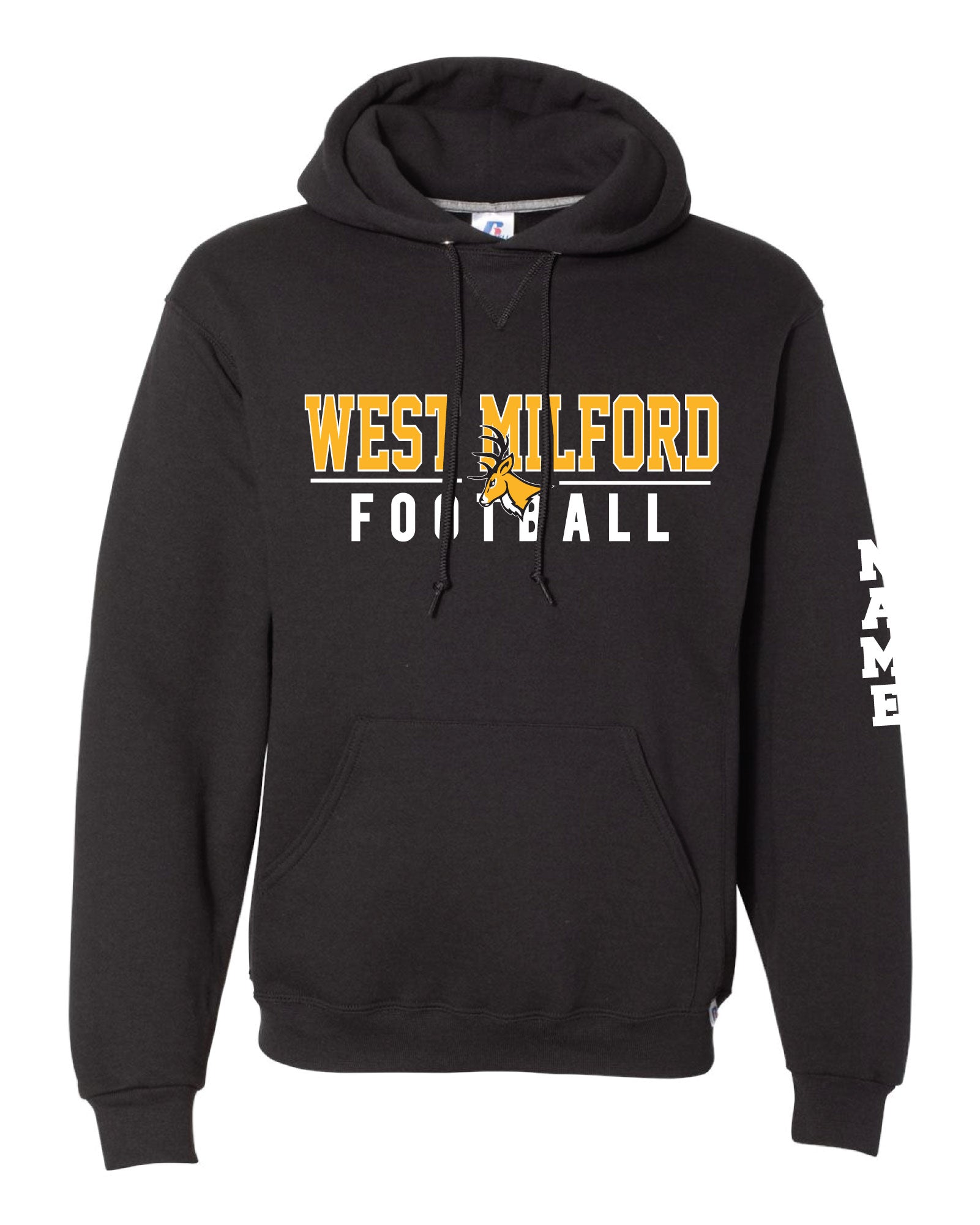 West Milford Highlanders Football Cotton Hoodie - Black
