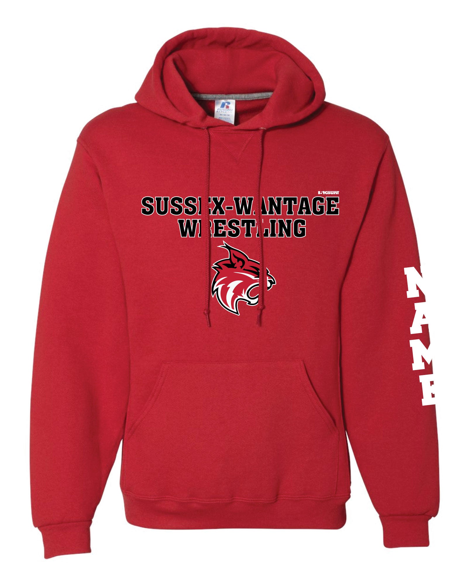 Sussex-Wantage Wrestling  Russell Athletic Cotton Hoodie - Red - 5KounT