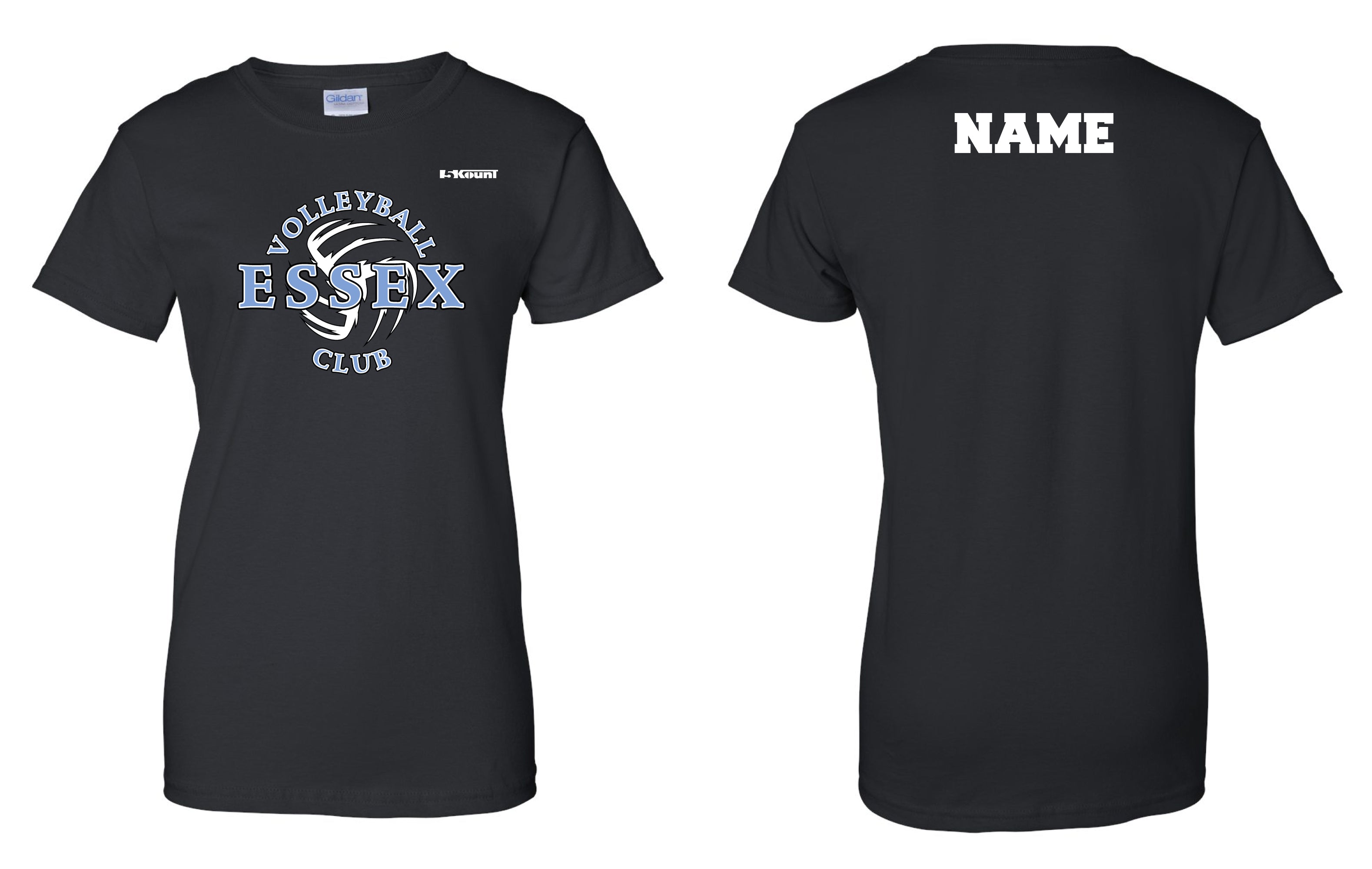 Essex Volleyball Cotton Women's Crew Tee - Black - 5KounT2018