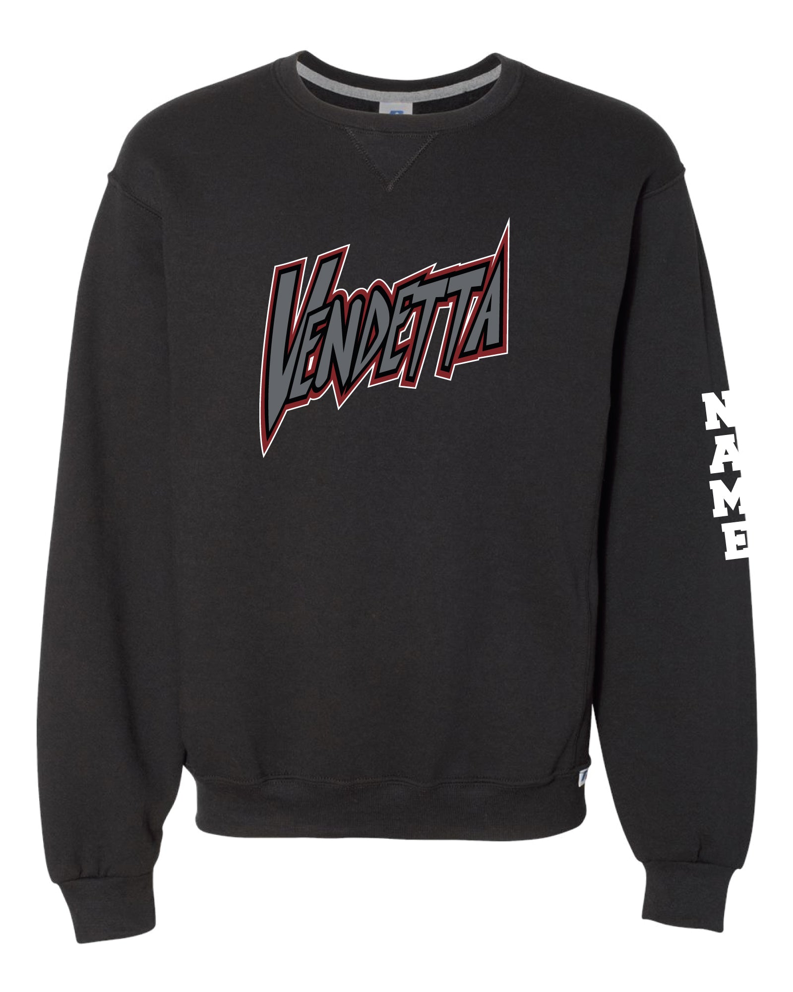 Vendetta Softball Cotton Crewneck Sweatshirt - Black
