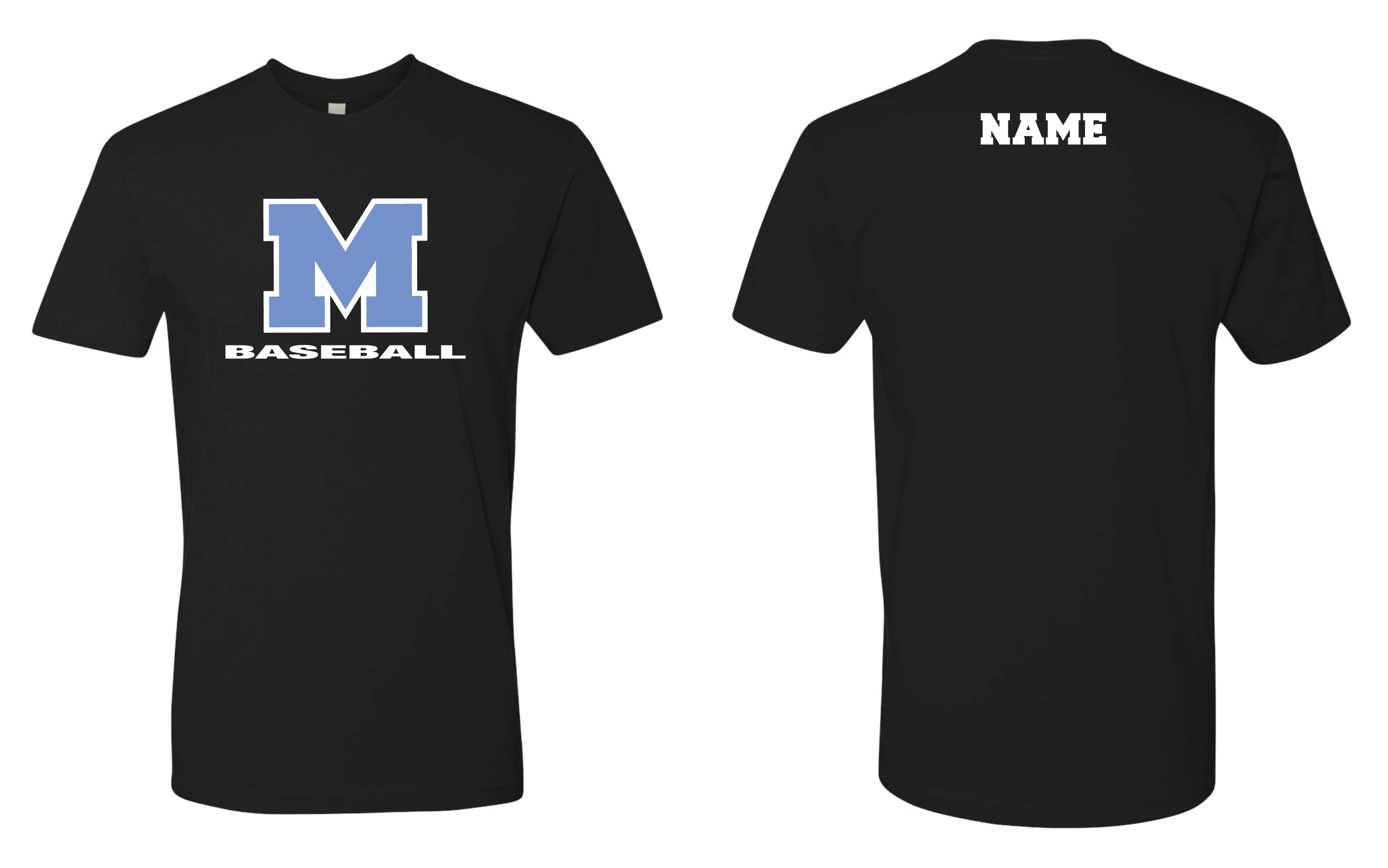Mahwah Baseball Cotton Crew Tee Design 2 - Black