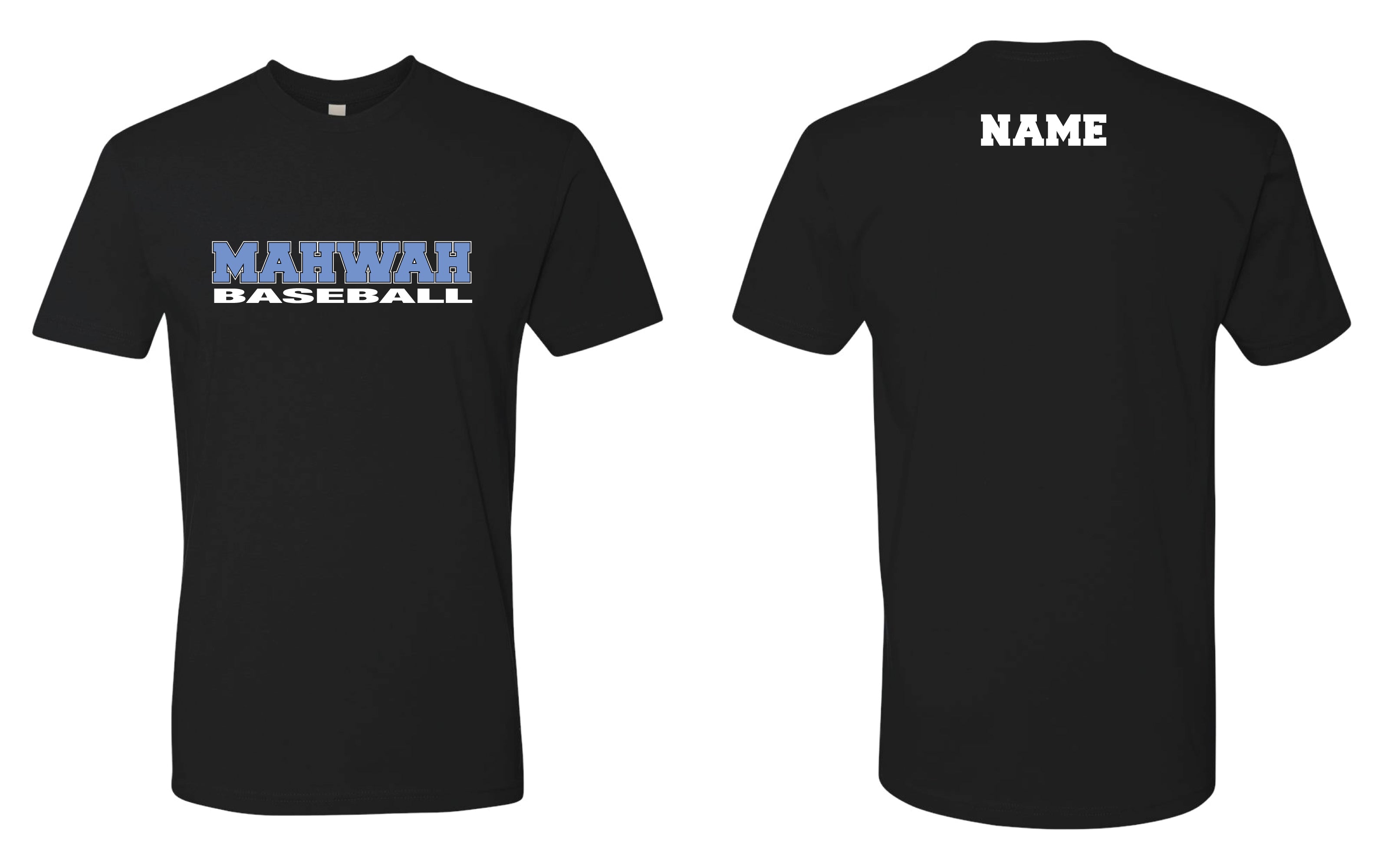 Mahwah Baseball Cotton Crew Tee Design 1 - Black