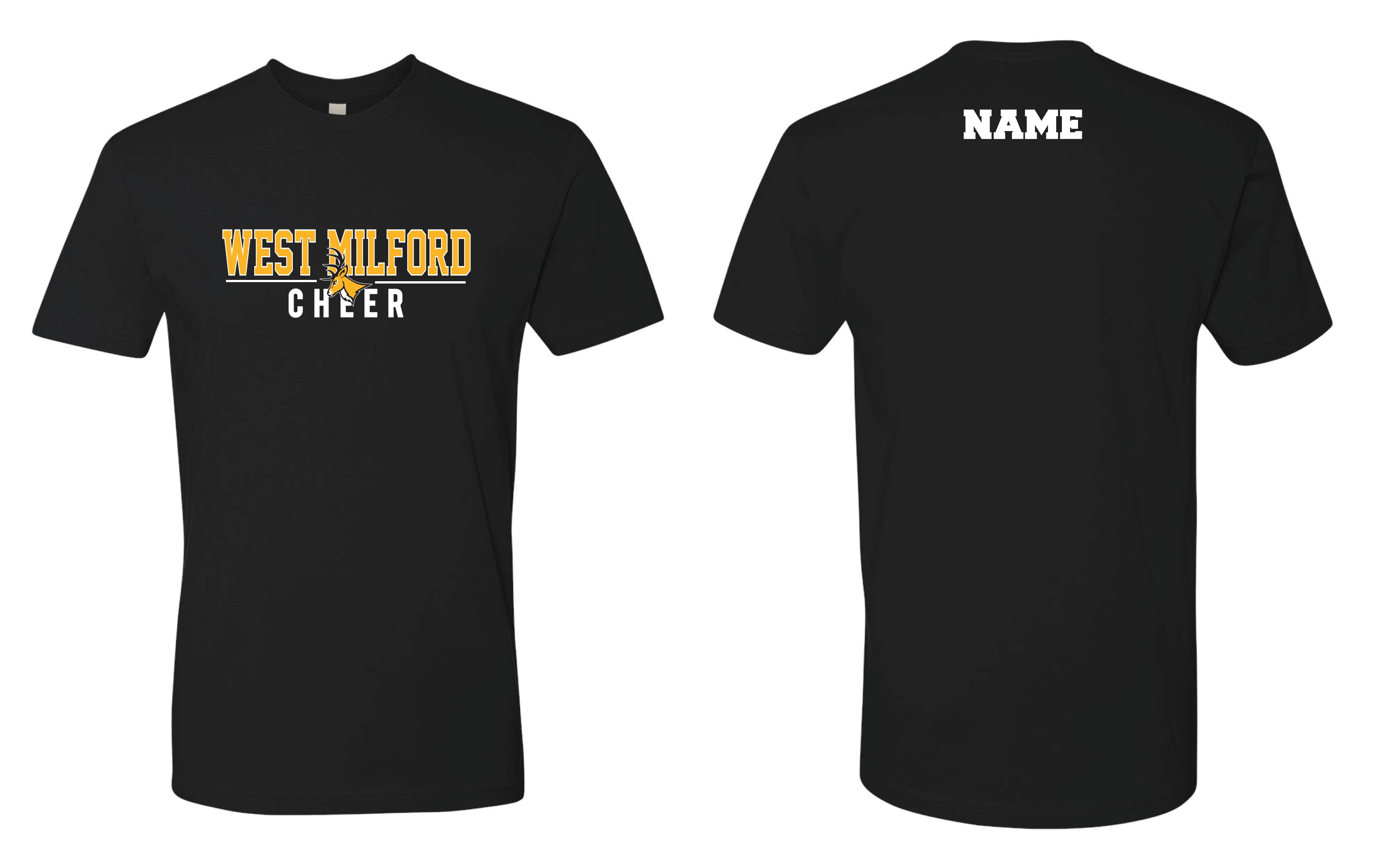 West Milford Highlanders Cheer Cotton Crew Tee - Black