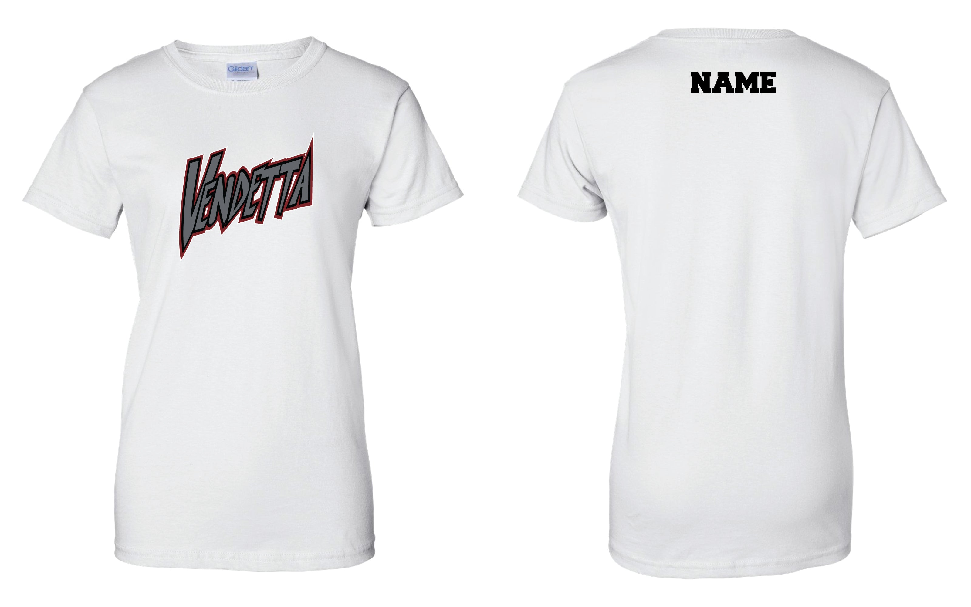 Vendetta Softball Cotton Women's Crew Neck Tee - White
