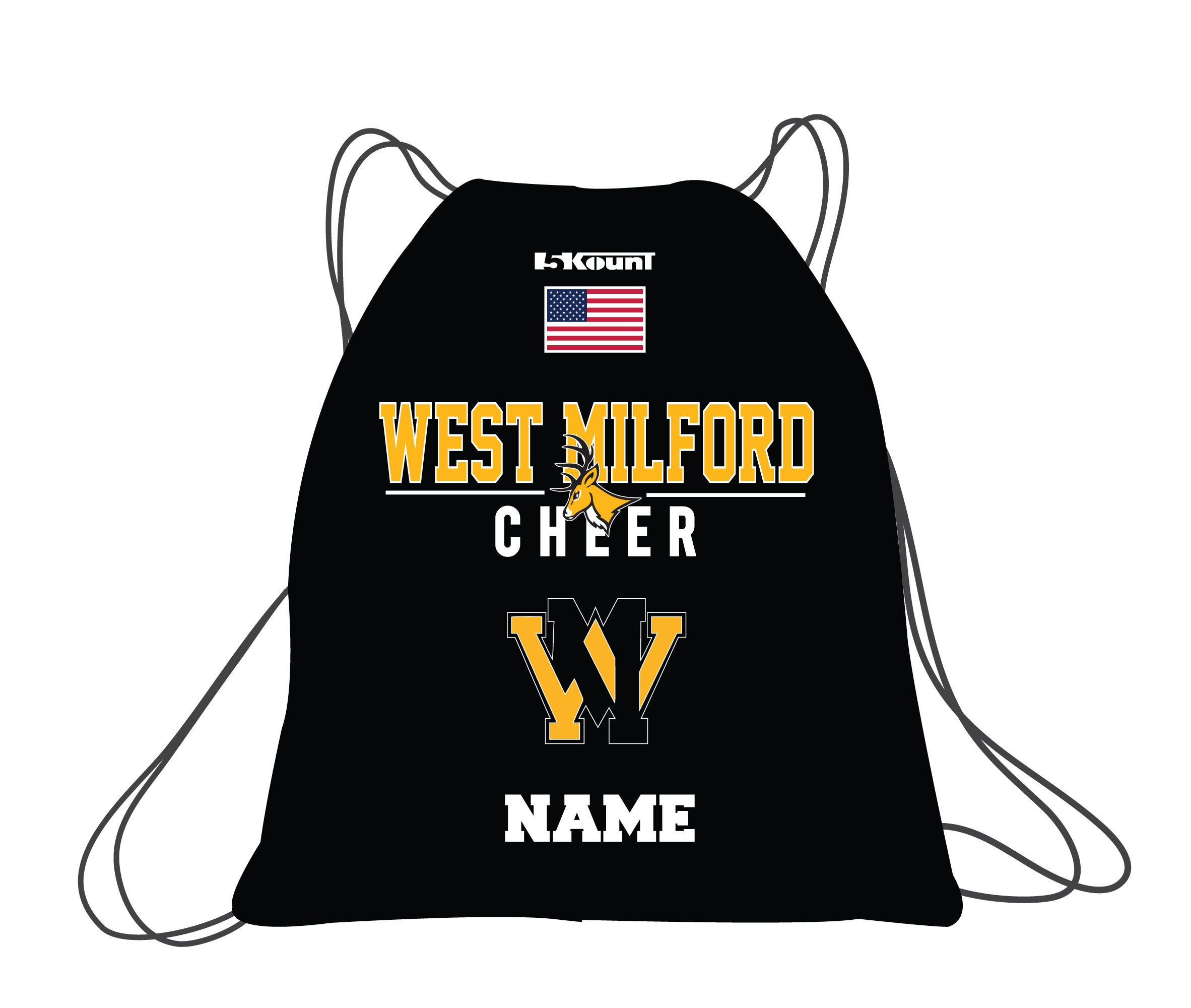 West Milford Highlanders Cheer Sublimated Drawstring Bag