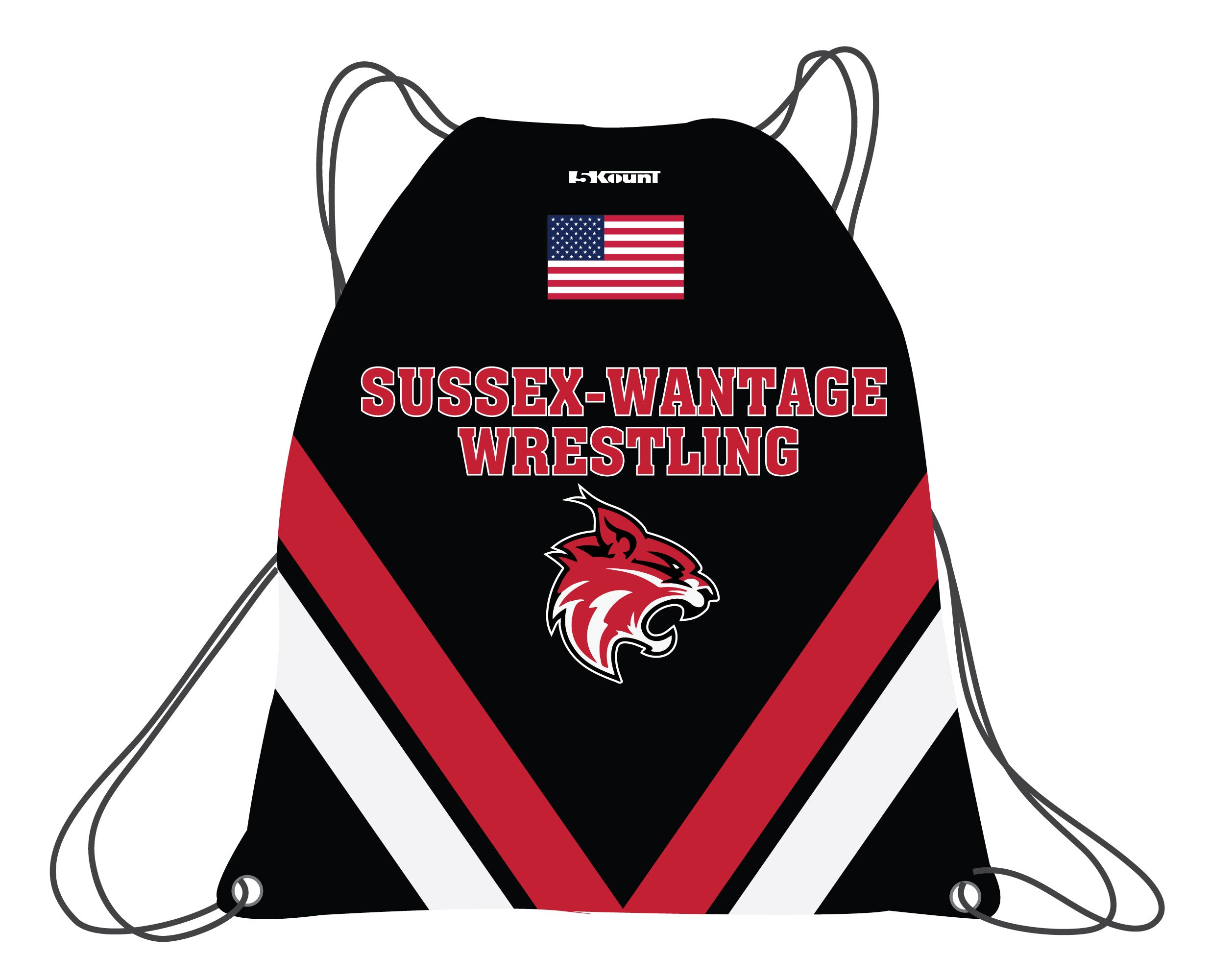 Sussex-Wantage Wrestling Sublimated Drawstring Bag - 5KounT
